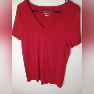 Merona Red V-Neck Short Sleeve Top